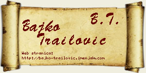 Bajko Trailović vizit kartica